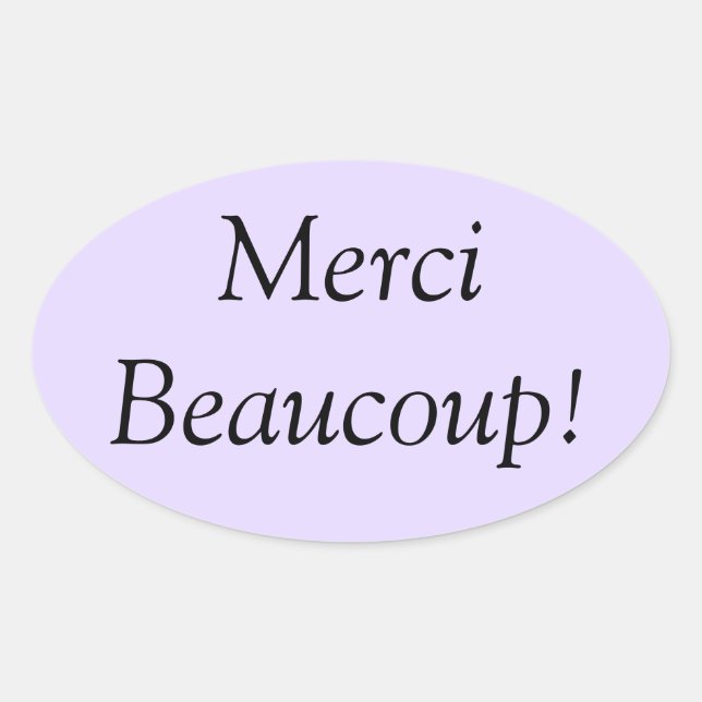 Adesivo Oval Merci Beaucoup Sticker (Frente)