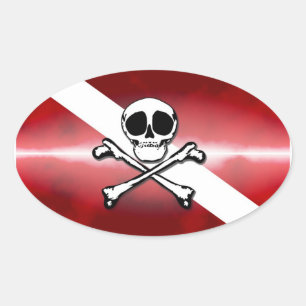 Adesivo Oval Mergulhador alegre