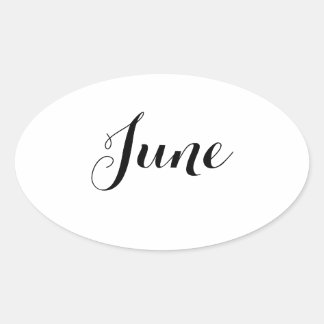 Adesivo Oval Mês com adesivos: junho