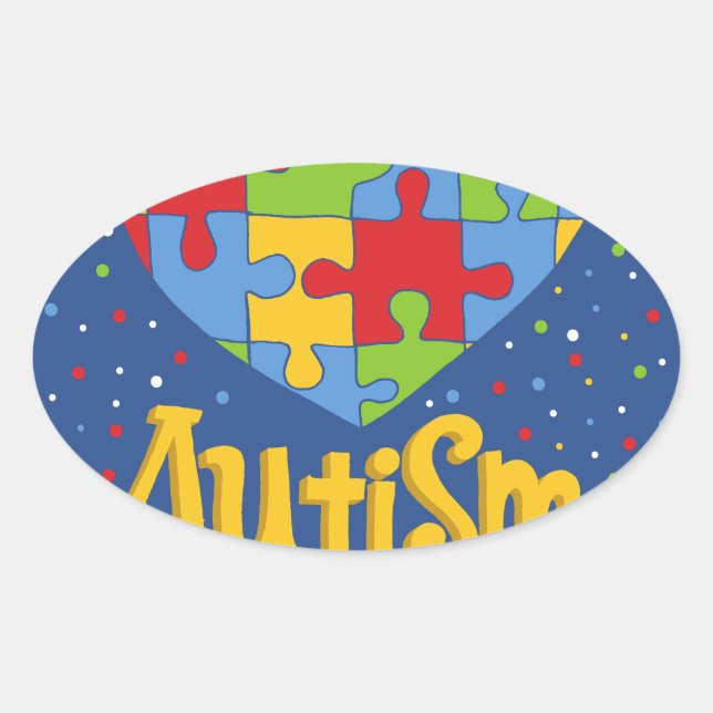 Adesivo Oval mês de conscientização sobre autismo (Frente)