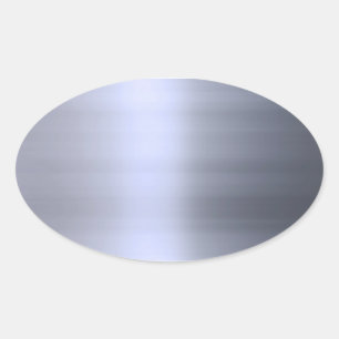 Adesivo Oval Metal de prata escovado Textured