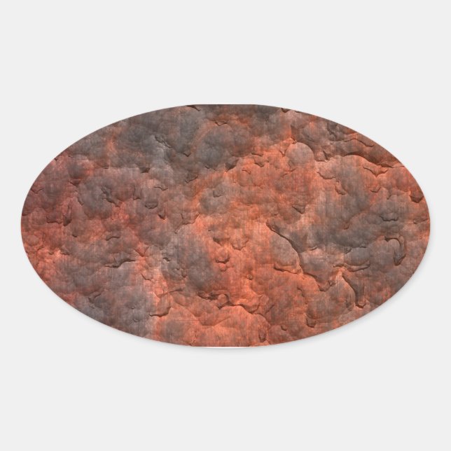 Adesivo Oval Metal enferrujado (Frente)