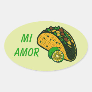 Adesivo Oval Meu Amor Taco e Limão