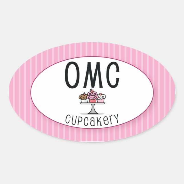 Adesivo Oval Meu Cupcake! Vinheta Oval (Frente)