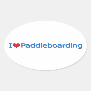 Adesivo Oval "Mim logotipo de Paddleboarding do coração"