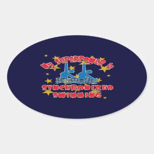 Adesivo Oval Minha superpotência é natação sincronizada