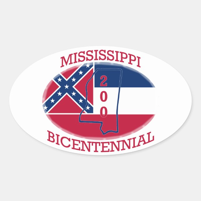 ADESIVO OVAL MISSISSIPPI BICENTENNIAL (Frente)
