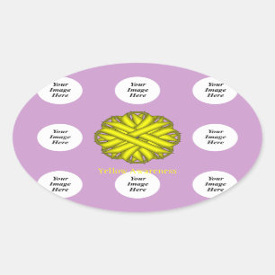 Adesivo Oval Modelo da Flower Amarela por Kenneth Yoncich
