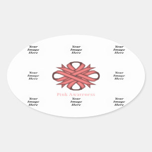 Adesivo Oval Modelo de Clover Ribbon rosa por Kenneth Yoncich