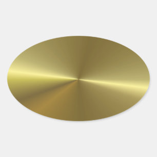 Adesivo Oval Modelo de Na moda de aparência metálica Dourada fa