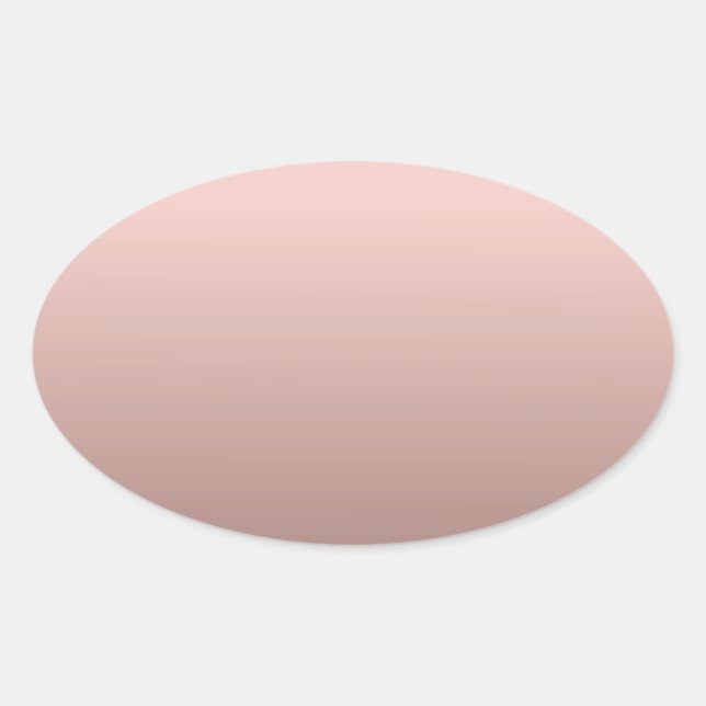 Adesivo Oval Modelo Elegante em Rose Gold com Texto em Branco (Frente)