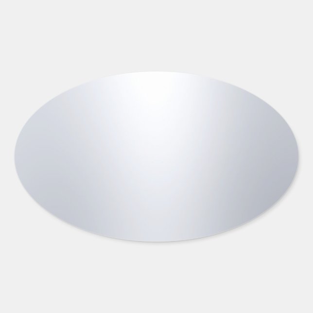 Adesivo Oval Modelo em Branco de Visualização Prateada Elegante (Frente)