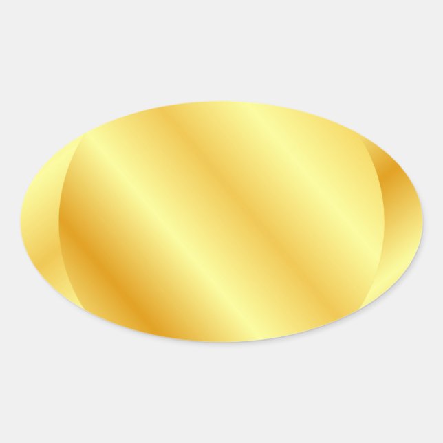 Adesivo Oval Modelo em Ouro Falso Adicionar Texto Monograma (Frente)