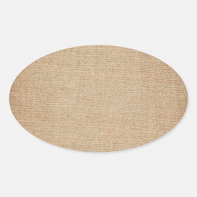 Adesivo Oval Modelo - Fundo Burlap (Frente)