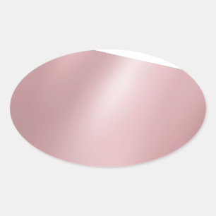 Adesivo Oval Modelo Moderno Elegante Rosa Dourado em Branco