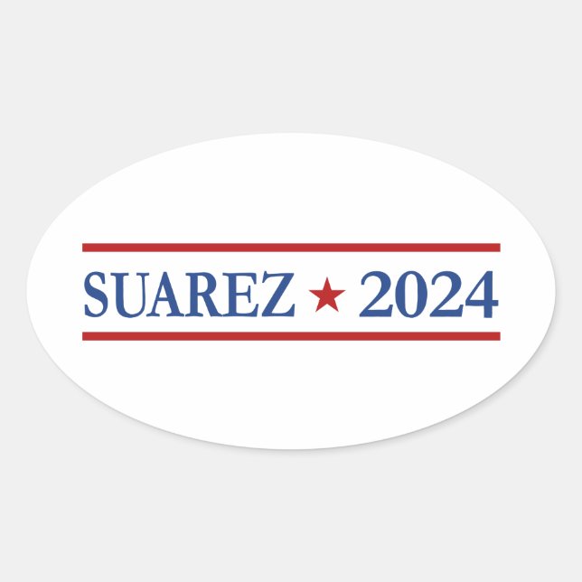 Adesivo Oval Modern Francis Suarez 2024 Presidente dos EUA (Frente)