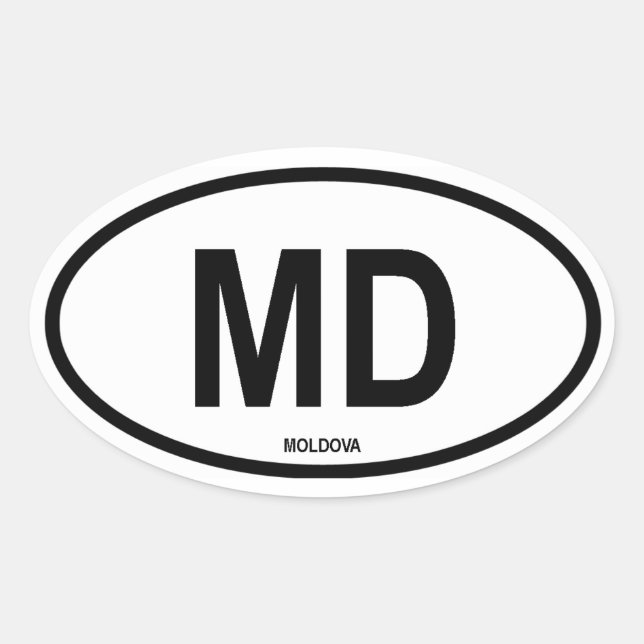 Adesivo Oval Moldávia "MD" (Frente)