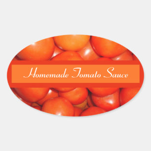 Adesivo Oval Molho de tomate/etiqueta de colocação em latas