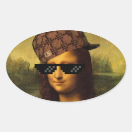 Adesivo Oval Mona Lisa Thug Life Art Life