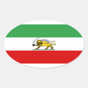 Adesivo Oval Monarquia Constitucional da bandeira iraniana (190