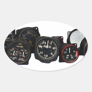 Adesivo Oval Monitores de discagem de voo WII para aviões anti