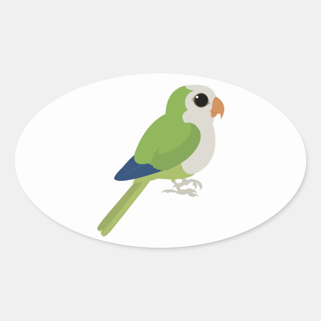 Adesivo Oval Monk Parakeet (Frente)