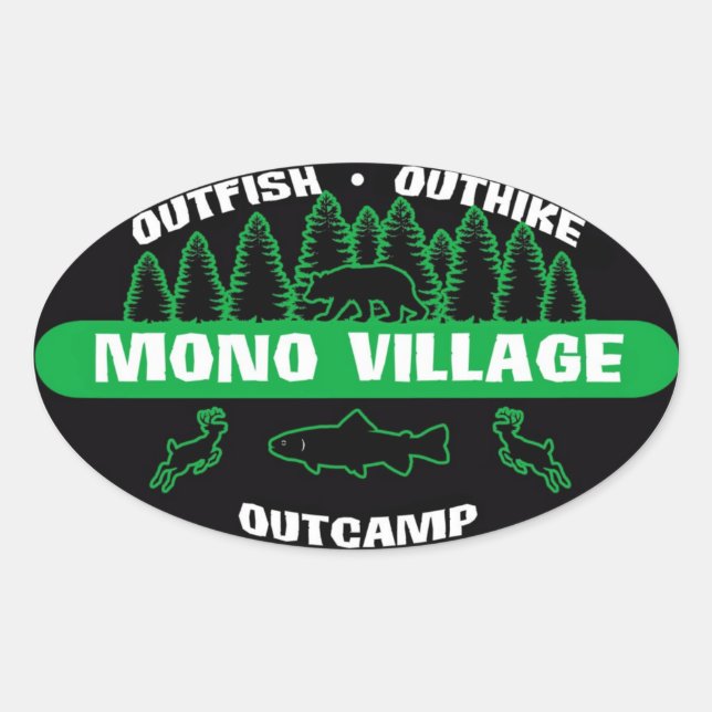 Adesivo Oval Mono Village Survivor Sticker Green (Frente)