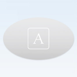 Adesivo Oval Monograma de Apelido de Gradação de Cinzas Claras