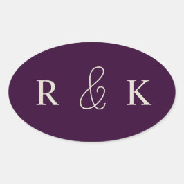 Adesivo Oval Monograma de casais elegantes