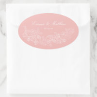 Monograma de Casamento Rosa Bege Ornamentação Clás