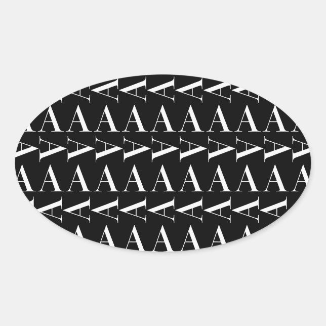 Adesivo Oval Monograma - Letra Inicial A (Frente)