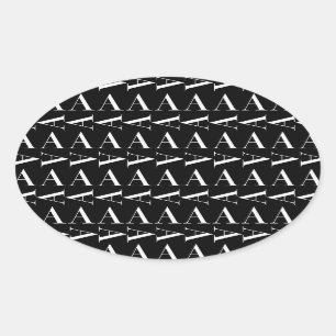 Adesivo Oval Monograma - Letra Inicial A