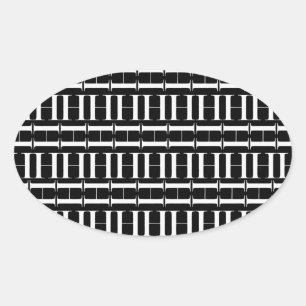 Adesivo Oval Monograma - Letra Inicial H