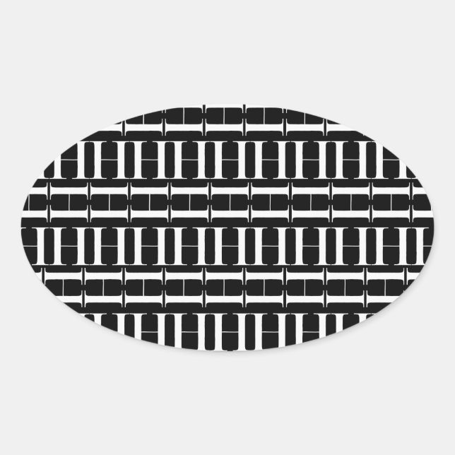 Adesivo Oval Monograma - Letra Inicial H (Frente)