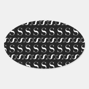 Adesivo Oval Monograma - Letra Inicial S