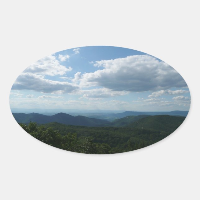 Adesivo Oval Montanhas Apalaches II Shenandoah (Frente)