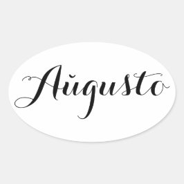 Adesivo Oval Month Stickers - Aaugusto (agosto)