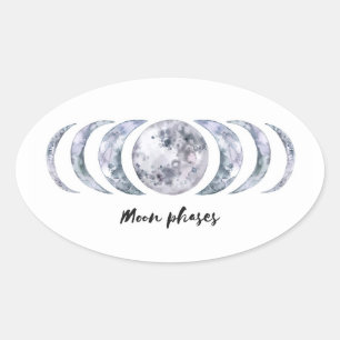 Adesivo Oval Moon Phases