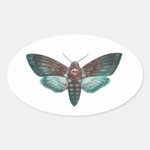 Adesivo Oval Morte-cabeça Hawkmoth