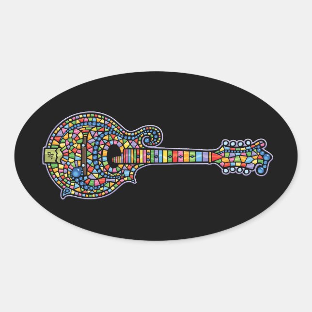 Adesivo Oval Mosaico Mandolin (Frente)