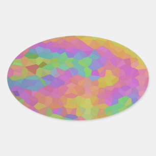 Adesivo Oval Mosaico Oil Slick