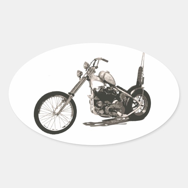 Adesivo Oval Motociclo Clássico Americano de Chopper (Frente)