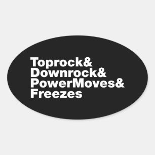 Adesivo Oval Movimentações em Interrupção (Breakdancing)