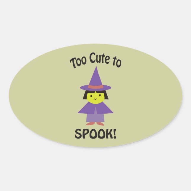 Adesivo Oval Muito bonito para Spook! Bruxa Pequena (Frente)