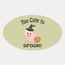 Adesivo Oval Muito bonito para Spook! Pig Witch