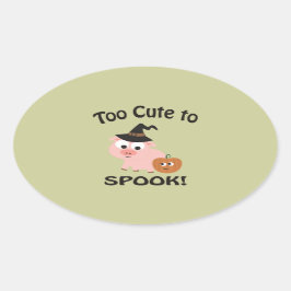 Adesivo Oval Muito bonito para Spook! Pig Witch