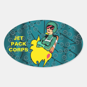 ADESIVO OVAL MULHER DE ROCKET