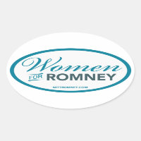 Mulheres Para Mitt Romney 2012 (Adesivo Oval Branc