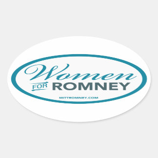 Adesivo Oval Mulheres Para Mitt Romney 2012 (Adesivo Oval Branc