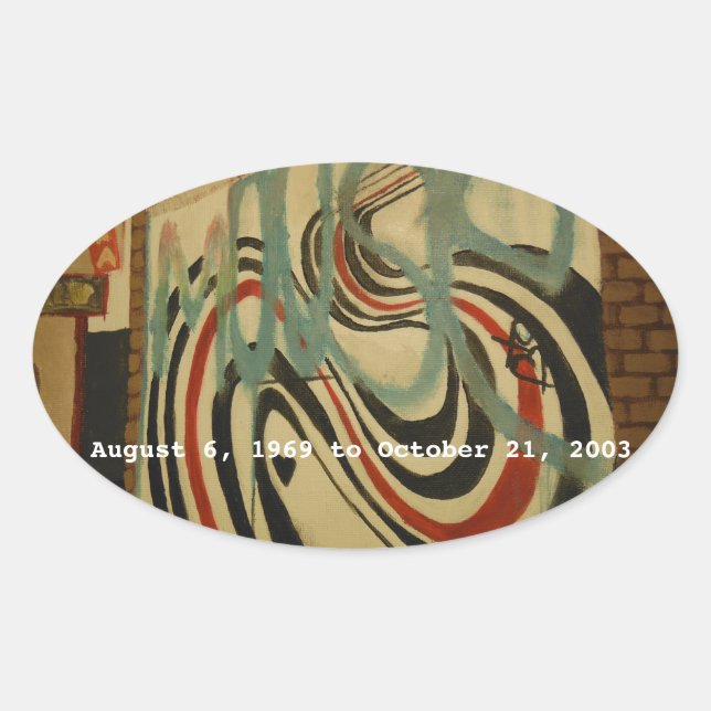 Adesivo Oval muro de elliott smith (Frente)